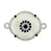 Artisan Women's White / Blue Mop & Blue Sapphire Gemstone Pavé Diamond Ring In White Gold In Metallic