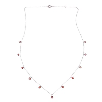 Artisan Women's White / Brown 18k White Gold Ice Diamond Princess Necklace In Multi