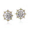 Artisan Women's White / Brown Ice Diamond Stud Earrings In White Gold – Designer Minimalist Fine Jewelry In Multi