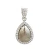 Artisan Women's White / Brown Natural Ice Diamond Charm Pendant In 18k White Gold