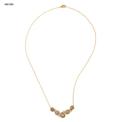 Artisan Women's White / Gold / Brown 18k Yellow Gold Natural Ice Diamond Choker Necklace