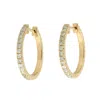 Artisan Women's White / Gold Classic Natural Diamond Hoop Earrings In 18k Gold In Gold