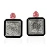 Artisan Women's White Gold Dangle Earrings With Quartz Rutile & Pink Tourmaline In Black