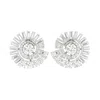 Artisan Women's White / Gold Designer Baguette Diamond Stud Earrings In White Gold In White