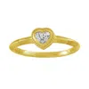 Artisan Women's White / Gold Heart Cut Diamond Band Ring In Yellow Gold
