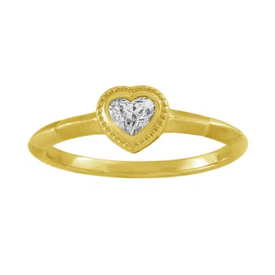 Artisan Women's White / Gold Heart Cut Diamond Band Ring In Yellow Gold In Multi