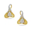 Artisan Women's White / Gold Luxury Designer Diamond Dangle Earrings In Yellow Gold In Gold