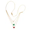 Artisan Women's White / Gold Luxury Ruby, Emerald & Diamond Necklace In 18k Yellow Gold In Gold