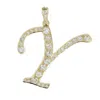 Artisan Women's White / Gold Natural Diamond "y" Initial Alphabet Pendant In Yellow Gold