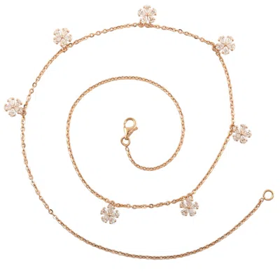 Artisan Women's White / Gold Natural Rose Cut Diamond Choker Necklace In 18k Yellow Gold