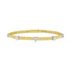 Artisan Women's White / Gold Oval Heart Diamond Fixed And Flexible Bracelet In Yellow & Gold
