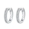 Artisan Women's White Gold Pave Diamond Two Layer Hoop Earring
