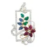 Artisan Women's White Gold Tutti Frutti Pendant With Blue Sapphire, Ruby, Emerald & Diamonds In Multi