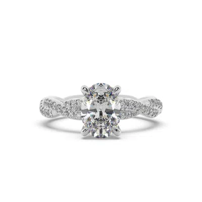 Artisan Women's White Gold With Oval Cut Lab Grown Diamond Cocktail Ring