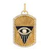 Artisan Women's White / Gold / Yellow 14k Yellow Gold Evil Eye Pendant With Diamonds & Enamel In Multi