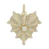 Artisan Women's White / Gold Yellow Gold Heart Pendant With Natural Diamonds In Gold