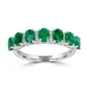 Artisan Women's White / Green Natural Emerald & Diamond Eternity Band Ring In White Gold