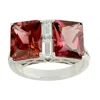 Artisan Women's White / Pink Pink Tourmaline & Baguette Diamond Cocktail Ring In 18k White Gold In Multi
