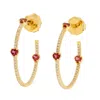 Artisan Women's White / Pink Pink Tourmaline & Diamond Heart Hoop Earrings In 14k Gold In Gold