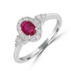 Artisan Women's White / Pink / Purple 18k White Gold Prong Set Ruby & Diamond Cocktail Ring