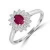 Artisan Women's White / Pink / Purple Natural Diamond & Ruby Gemstone Solitaire Ring In White Gold