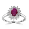 Artisan Women's White / Pink / Purple Natural Ruby & Diamond Band Ring In 18k White Gold