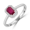 Artisan Women's White / Pink / Purple Natural Square Ruby & Diamond Cocktail Ring In White Gold