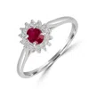 Artisan Women's White / Pink / Purple Ruby Gemstone Pave Diamond Band Ring In 18k White Gold
