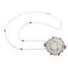Artisan Women's White / Pink / Purple Uneven Geode & Ruby With Sapphire Diamond Choker Necklace In White Gol