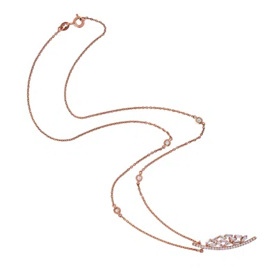 Artisan Women's White / Rose Gold 18k Rose Gold Choker Necklace With Baguette Cut Diamond In Multi