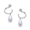 Artisan Women's White / Rose Gold Natural Diamond & Pearl Dangle Earrings In 18k Rose Gold