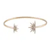 Artisan Women's White / Rose Gold Natural Diamond Celestial Starburst Open Bracelet In Rose Gold In Gold
