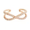 Artisan Women's White / Rose Gold Natural Diamond Designer Band Ring In Rose Gold