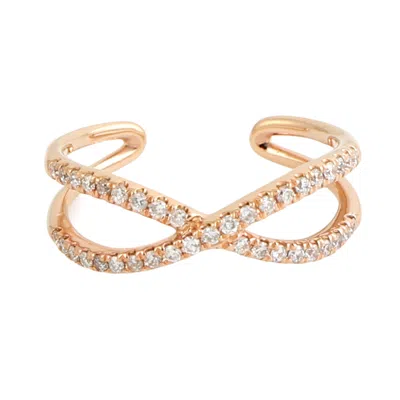 Artisan Women's White / Rose Gold Natural Diamond Designer Band Ring In Rose Gold In Multi