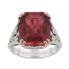 Artisan Women's White / Rose Gold / Pink Natural Pink Tourmaline & Diamond Cocktail Ring In Rose White Gold