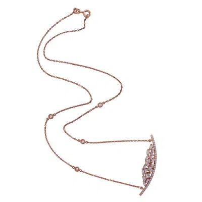 Artisan Women's White / Rose Gold Statement Choker Necklace With Natural Baguette Diamonds In Rose Gold In Pink