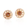 Artisan Women's Yellow / Gold / Brown Natural Ice Diamond Star Earrings In 18k Yellow Gold In Multi