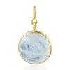 Artisan Women's Yellow Gold Pendant With Moonstone Gemstone Moon Charm In Gold