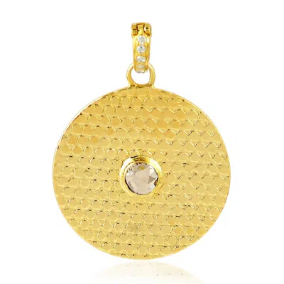Artisan Women's Yellow / White 14k Yellow Gold Pendant With Natural Diamonds