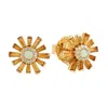 Artisan Women's Yellow / White Baguette Citrine & Ethiopian Opal Pave Diamond Stud Earrings In 18k Gold In Multi