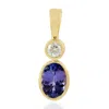 Artisan Women's Yellow / White / Blue 18k Yellow Gold With Diamond Tanzanite Gemstone Pendant In Gold