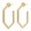 Artisan Women's Yellow / White Designer Natural Diamond Hoops In Yellow Gold In Gold