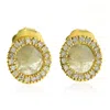 Artisan Women's Yellow / White / Gold 18k Yellow Gold Stud Earrings With Natural Slice Diamonds In Gold