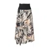 Artista Women's Angel Draped Asymmetric Midi Skirt In Multi
