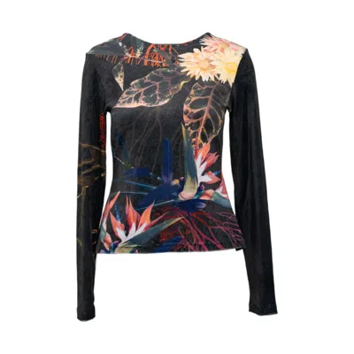 Artista Women's Beauty Floral Top In Black