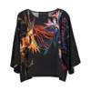 Artista Women's Beauty Vibrant Floral Printed Blouse In Black