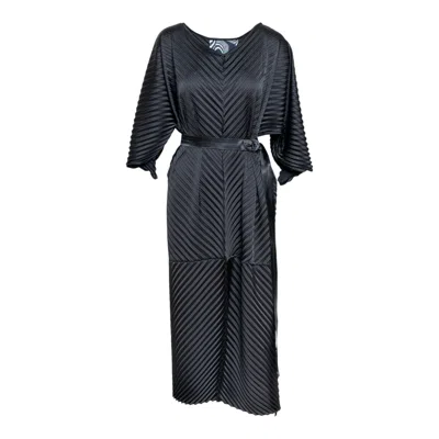 Artista Women's Black Echo Pleated Maxi Dress