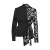 Artista Women's Black / Grey Tracey Asymmetric Jacket In Multi