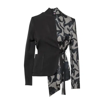 Artista Women's Black / Grey Tracey Asymmetric Jacket In Multi
