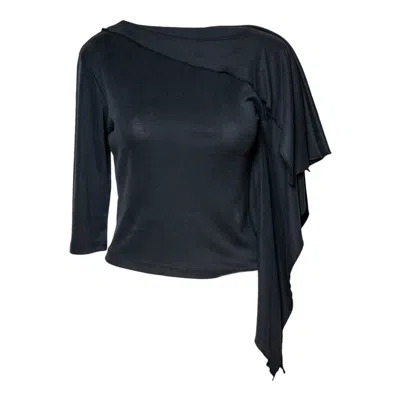 Artista Women's Black Raven Asymmetric Top
